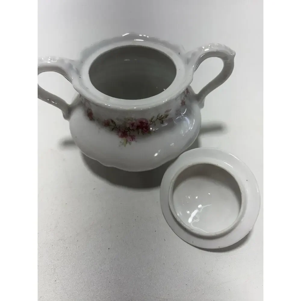 Antique Elite Limoges France Mini Sugar Bowl Floral Porcelain
